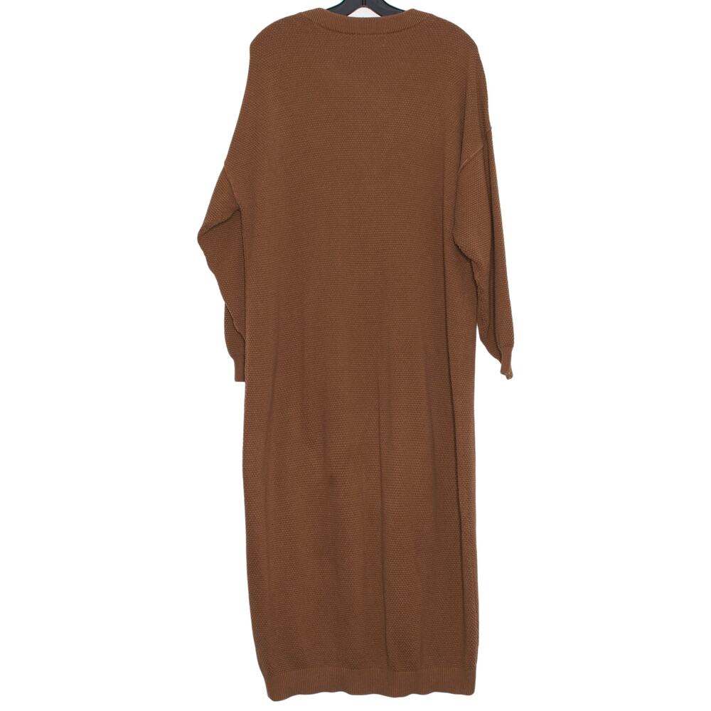 Free People Beach Hailee Sweater Dress Midi Brown XL Boho Oversized Lagenlook - Picture 3 of 8
